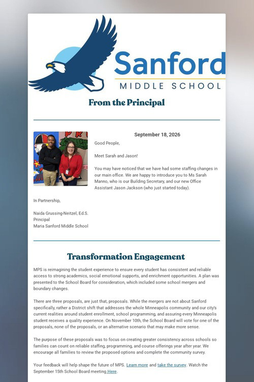 Sanford Family Newsletter Logo