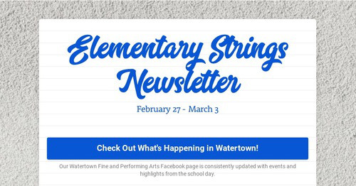 Elementary Strings Newsletter