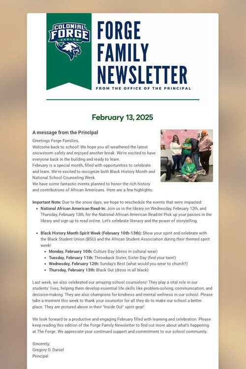 Forge Family Newsletter