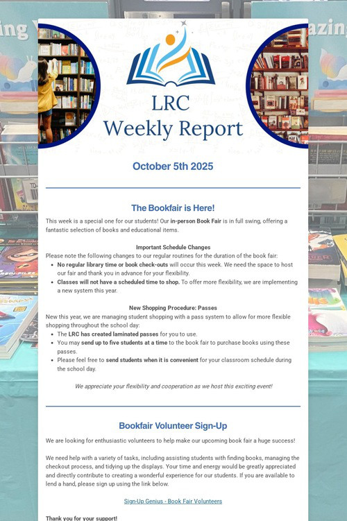 LRC Weekly Update
