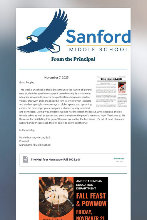 Sanford Family Newsletter