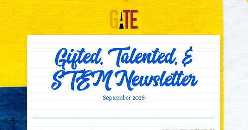 Gifted, Talented, & STEM Newsletter