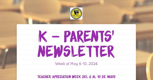 K - Parents' Newsletter