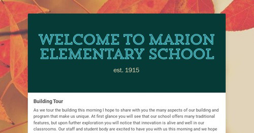 Welcome to Marion Elementary School | Smore Newsletters