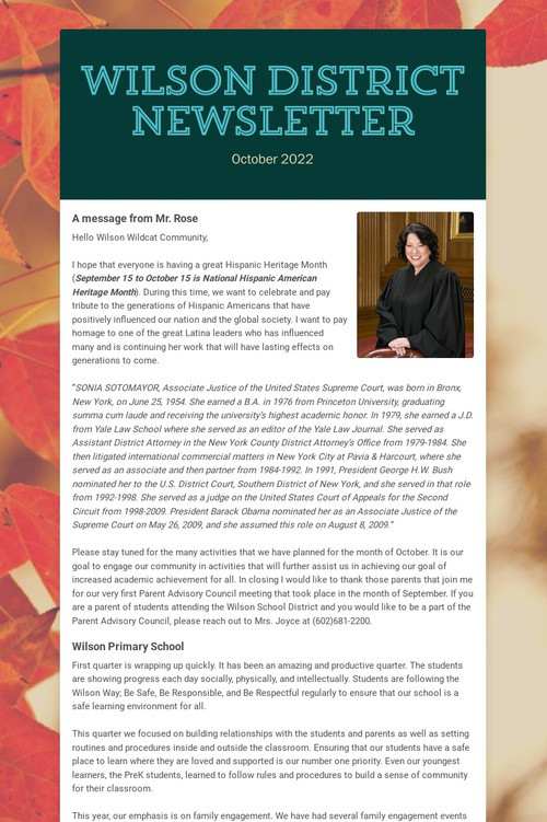 Wilson District Newsletter