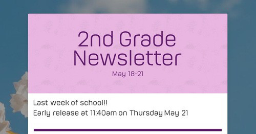 2nd Grade Newsletter