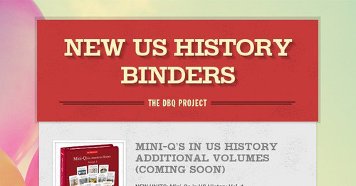 New US History Binders
