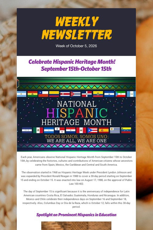 Weekly Newsletter