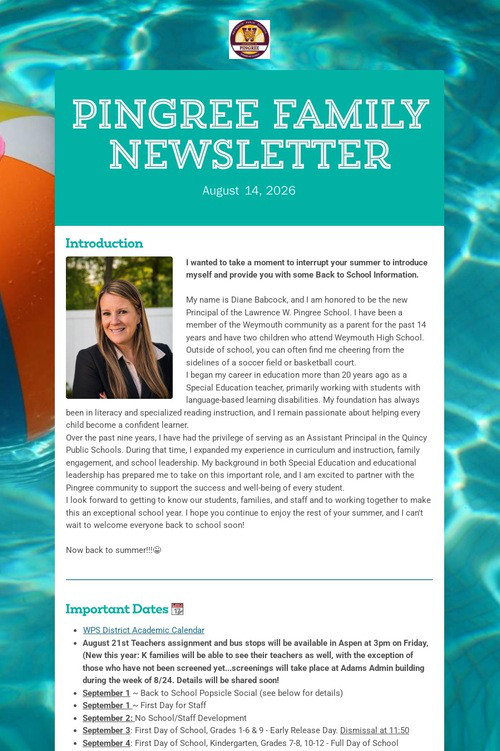 Pingree Family Newsletter