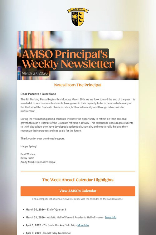 AMSO Principal's Weekly Newsletter