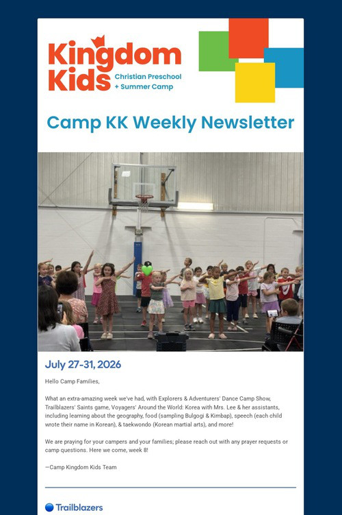 Camp Kingdom Kids: July 27-31