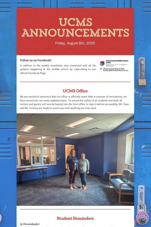UCMS Announcements