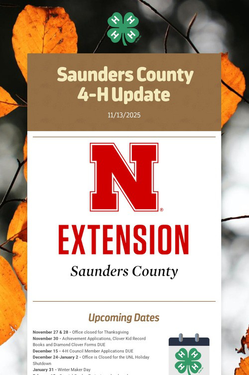 Saunders County 4-H Update