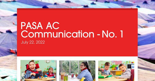 PASA AC Communication - No. 1