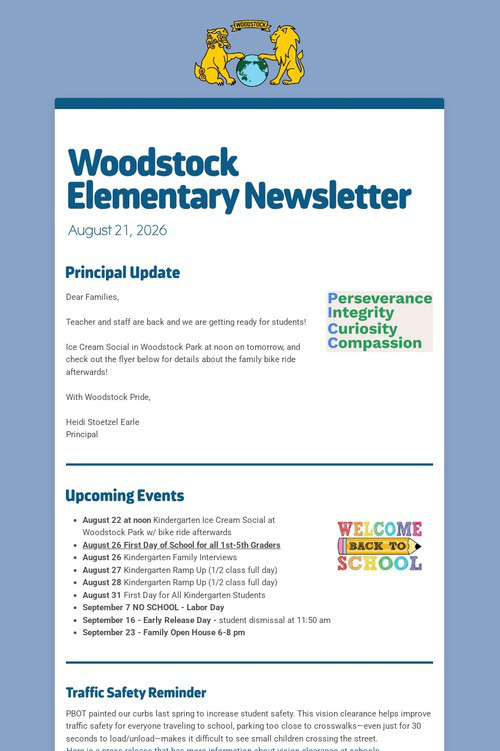 Woodstock Elementary Newsletter