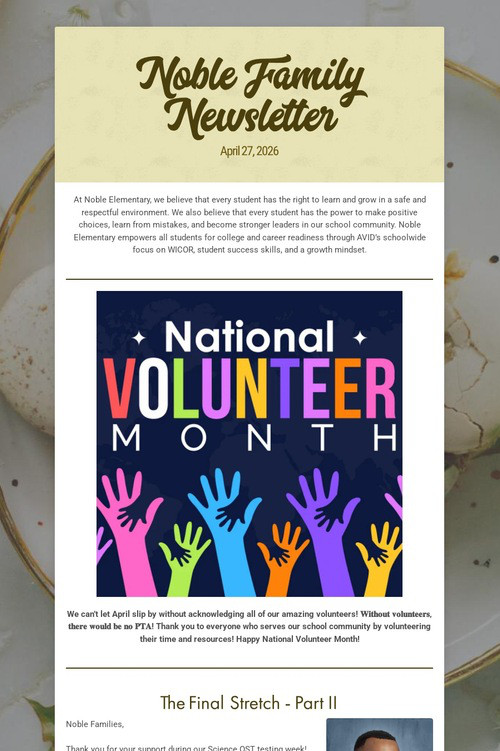 Noble Family Newsletter