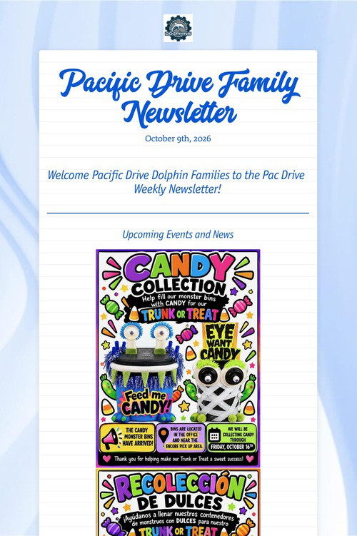 Pacific Drive Family Newsletter