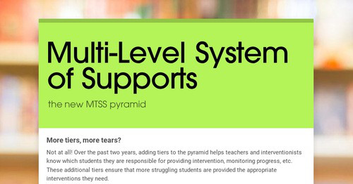 Multi-Level System of Supports | Smore Newsletters for Education
