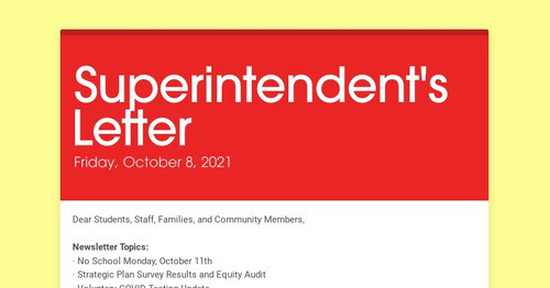 Superintendent's Letter | Smore Newsletters