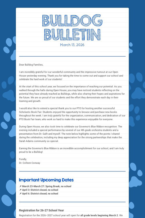 BULLDOG BULLETIN