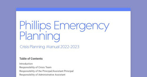Phillips Emergency Planning