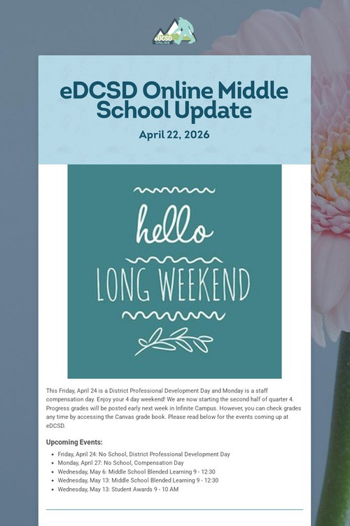 eDCSD Online Middle School Update