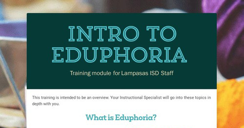 Intro to Eduphoria | Smore Newsletters