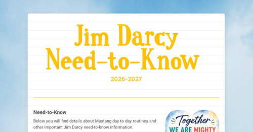 Jim Darcy Need-to-Know
