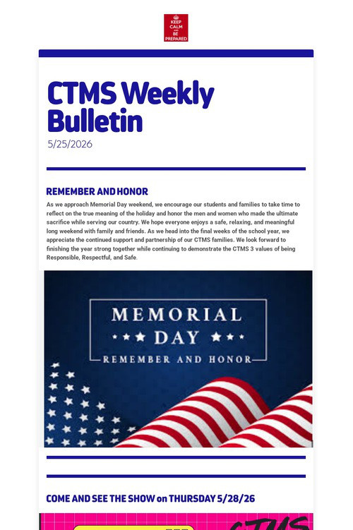 CTMS Weekly Bulletin