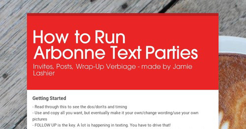 How to Run Arbonne Text Parties