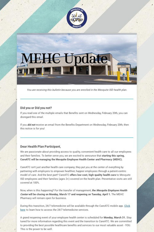 MEHC Update