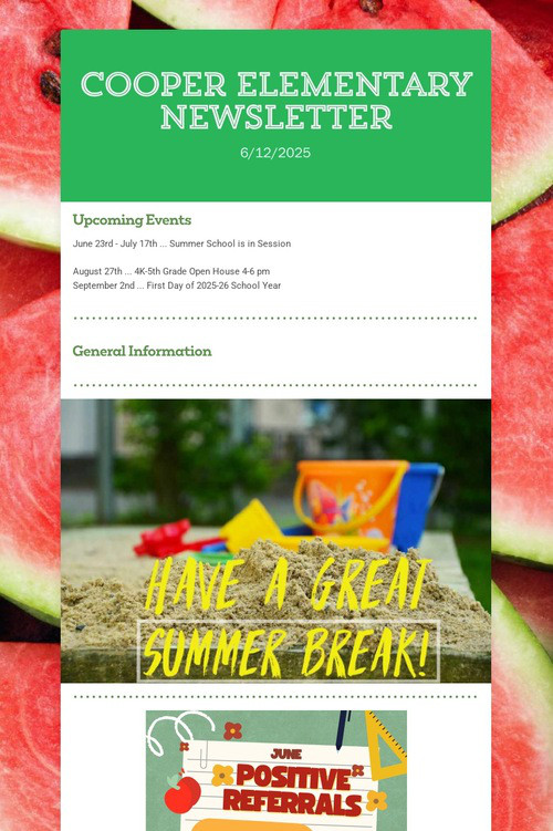 Cooper Elementary Newsletter