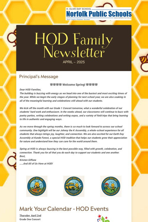 HOD Family Newsletter