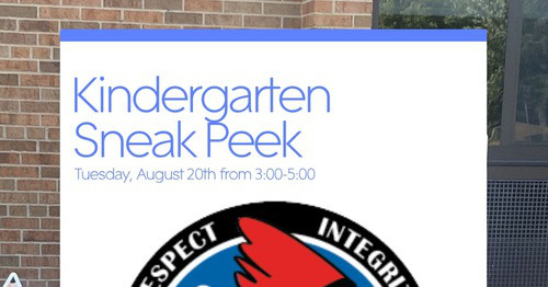 Kindergarten Sneak Peek