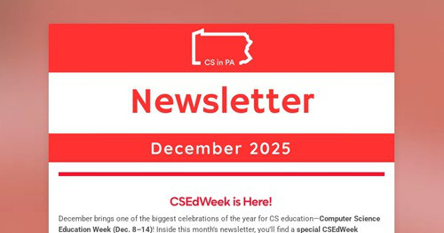 December 2025 Newsletter