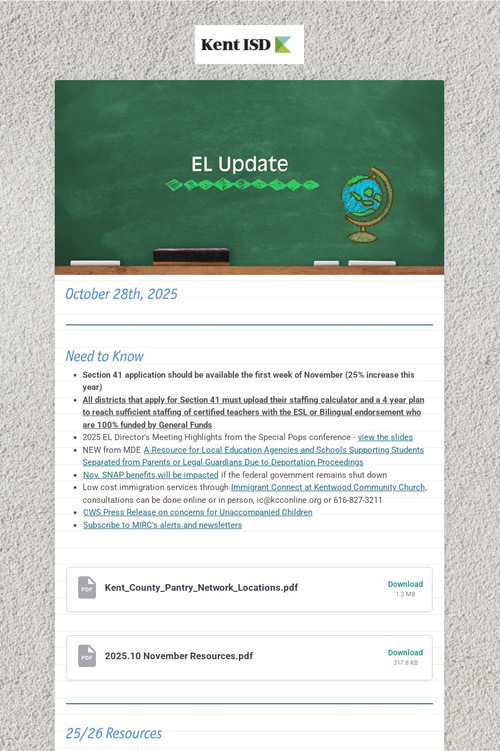 EL Update