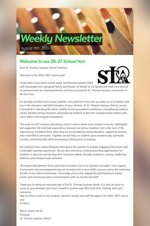 Weekly Newsletter