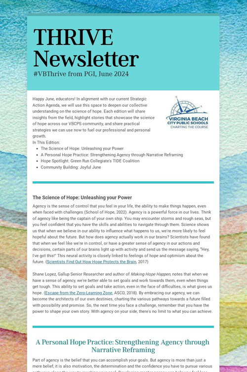 THRIVE Newsletter