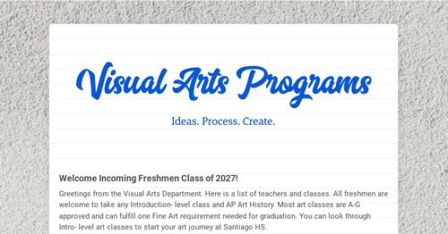 Visual Arts Programs