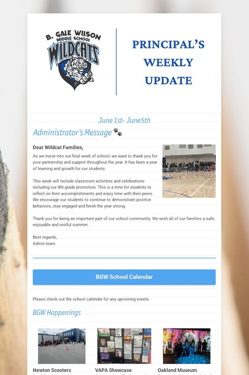 Principal's Weekly Update