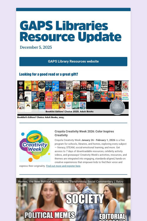 GAPS Libraries Resource Update