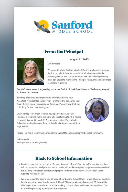 Sanford Family Newsletter