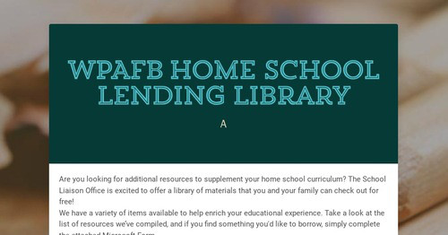 Home School Lending Library