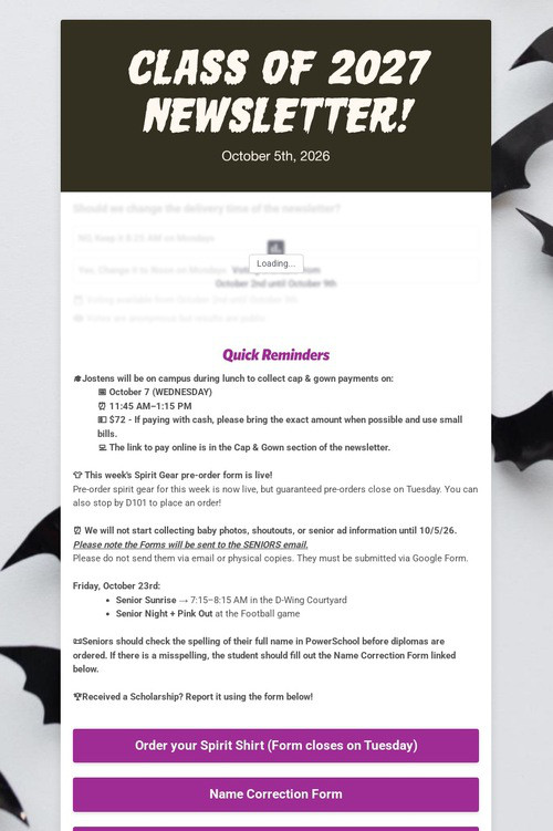 Class of 2027 Newsletter!