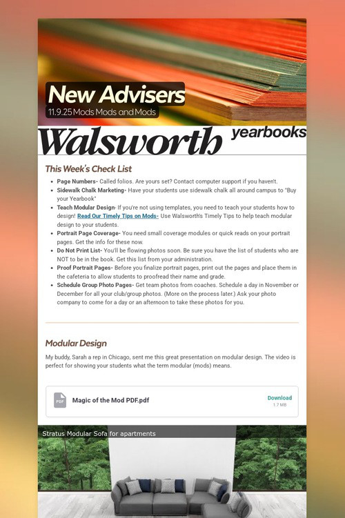 New Advisers