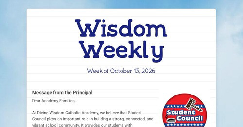 Wisdom Weekly - October 13, 2026
