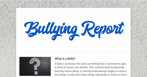 Bullying Report