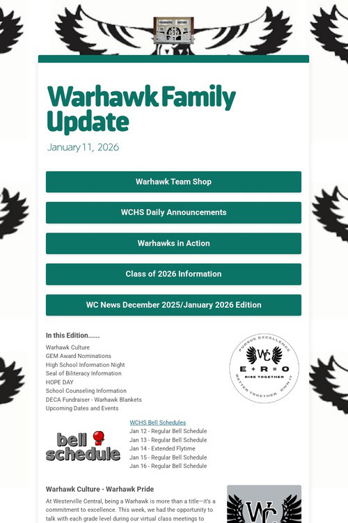 Warhawk Family Update