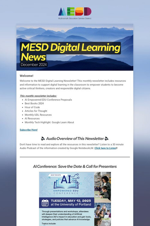 MESD Digital Learning News