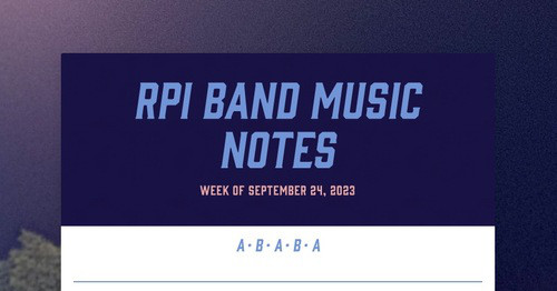 RPI Band Music Notes